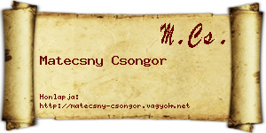 Matecsny Csongor névjegykártya